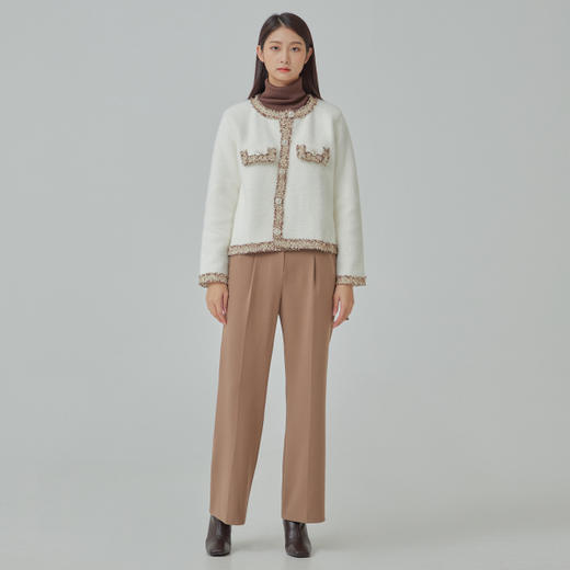 MIXXO韩国宽松款圆翼花呢纽扣开衫淑女甜美冬季JPY带授权招加盟代理 商品图3