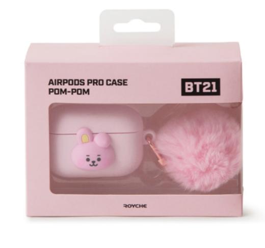 韩国 可爱 Line Friends BT21 COOKY BABY绒球AirPods Pro护壳JPY带授权招加盟代理 商品图2