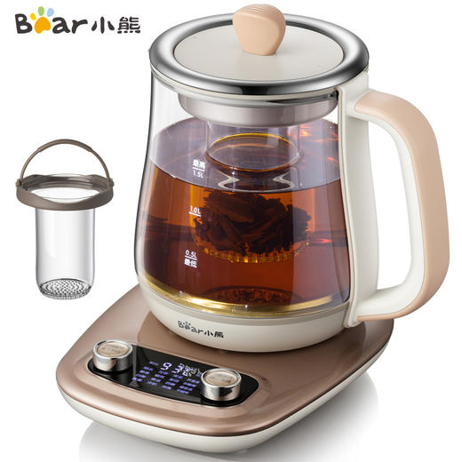 小熊（Bear）养生壶1.5L煮茶壶煮茶器 全自动加厚玻璃保温烧水壶 多功能电水壶烧水壶旋钮YSH-C15V1 商品图0