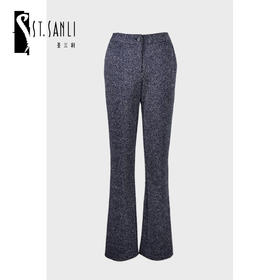 圣三利女装 时尚休闲色织格纹喇叭裤SL1936150