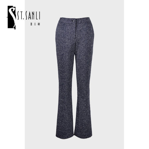 圣三利女装 时尚休闲色织格纹喇叭裤SL1936150 商品图0