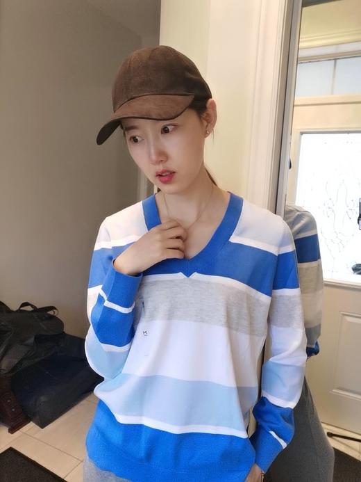 国内现货 Tommy Hilfiger专柜女士针织衫女士新款秋菱格纯色V领休闲针织衫毛衣 商品图9