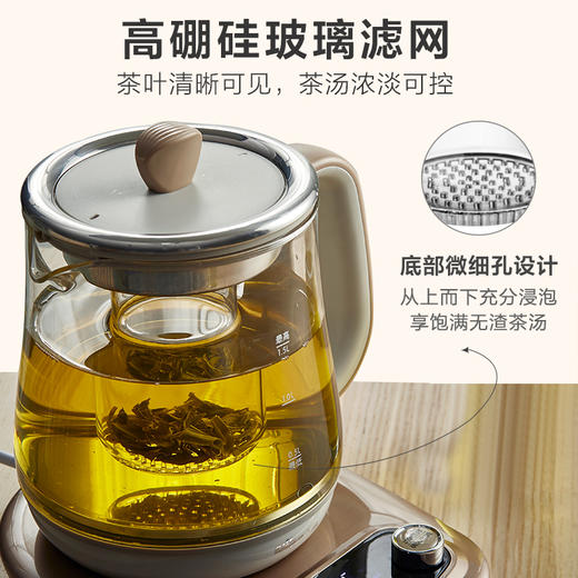 小熊（Bear）养生壶1.5L煮茶壶煮茶器 全自动加厚玻璃保温烧水壶 多功能电水壶烧水壶旋钮YSH-C15V1 商品图1