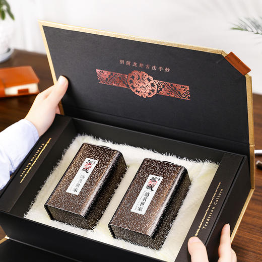 盛茗世家 茶叶绿茶 明前浓香龙井茶礼盒装大份量西湖春茶250g 商品图2