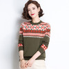 MD-B1947 圆领提花毛衣女洋气外穿2021春装新款韩版宽松短款针织羊毛衫秋冬 商品缩略图0