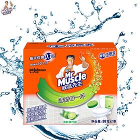 威猛先生 洁厕宝 清新青柠檬 十块装 38g *10 洁厕块蓝泡泡 洁厕灵 马桶泡腾片 厕所去异味神器