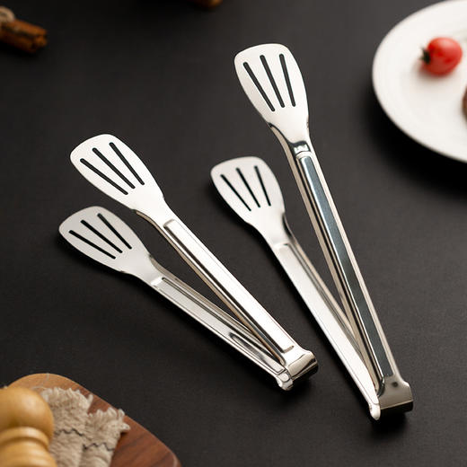 摩登主妇不锈钢食品夹子厨房牛排夹烤肉夹子烧烤夹面包夹防烫家用 商品图2