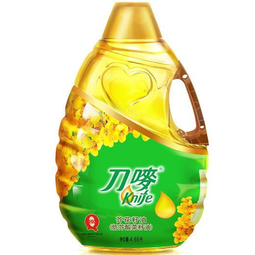 刀唛 Knife 食用油 低芥酸菜籽油 芥花籽油4.68L  压榨一级 商品图1