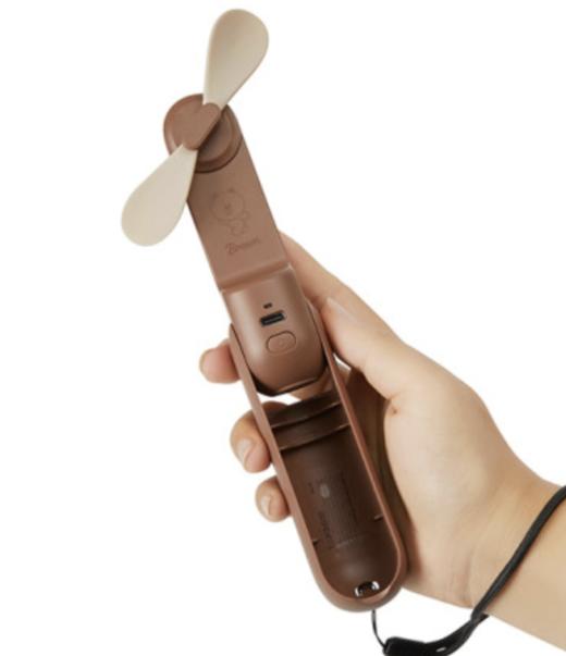 韩国 可爱Line Friends  棕色秋千方便风扇JPY带授权招加盟代理 商品图1