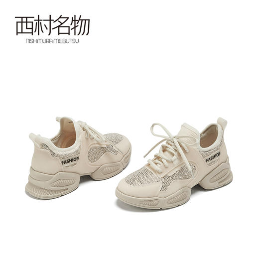 西村名物2021春季新款网红老爹鞋女百搭小白休闲运动鞋ins潮X21AM11051 商品图4