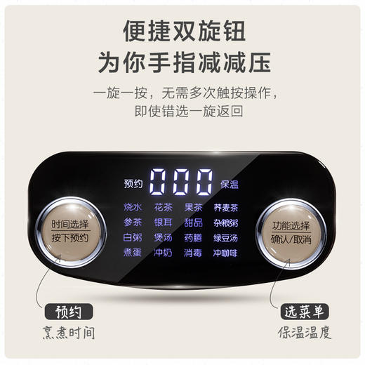 小熊（Bear）养生壶1.5L煮茶壶煮茶器 全自动加厚玻璃保温烧水壶 多功能电水壶烧水壶旋钮YSH-C15V1 商品图2