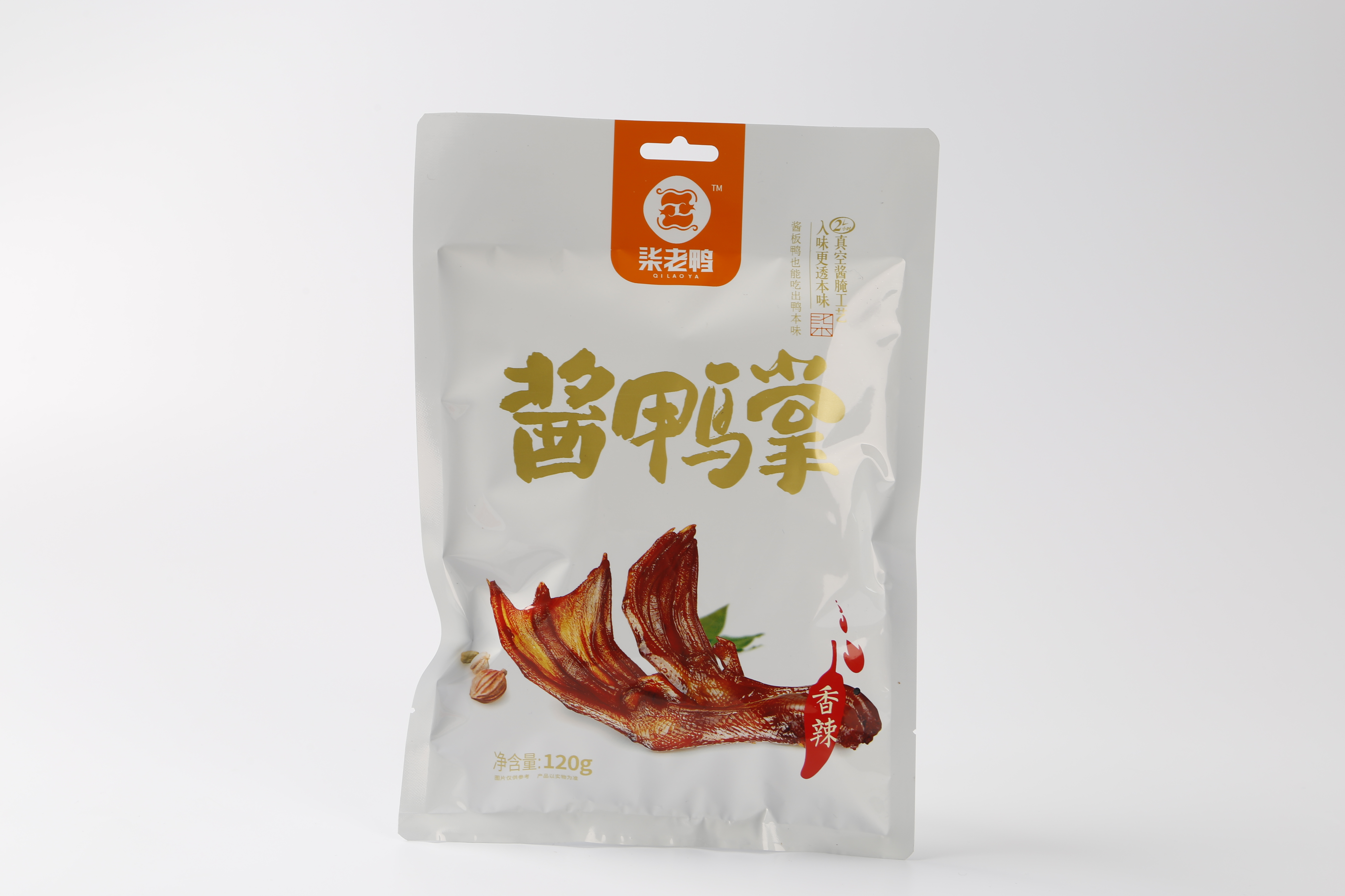 柒老鸭 湖南特产酱鸭掌小礼包120g 酱香熟食小吃 办公室休闲零食