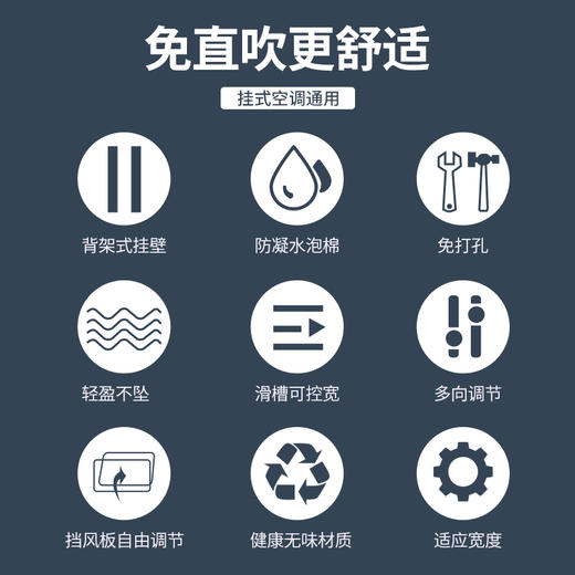 宜百利 中央空调挡风板 吸顶机天花机防直吹空调挡板 出风口导风遮风罩冷气出风口挡板 一体式60cm精致款5502 商品图2