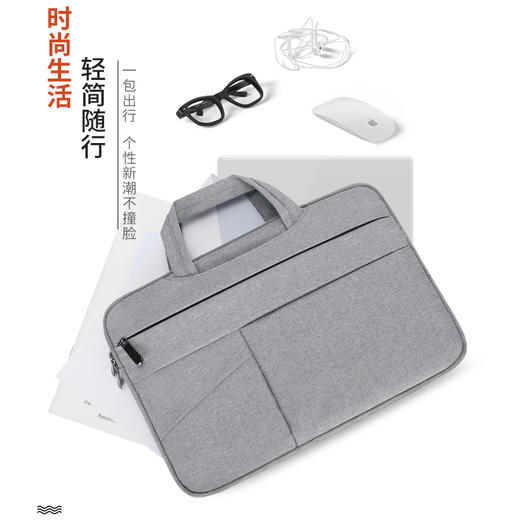 BUBM 苹果小米联想14英寸笔记本电脑包女手提商务内胆包男华硕戴尔保护套薄公文  FMBT-14灰色 商品图6