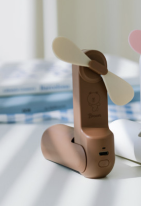 韩国 可爱Line Friends  棕色秋千方便风扇JPY带授权招加盟代理