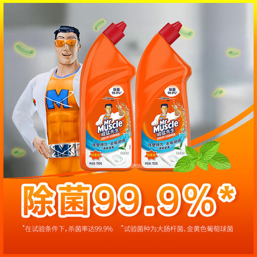 威猛先生 洁厕灵 清爽薄荷 双包装 750g*2 洁厕液 洁厕剂 马桶厕所清洁剂 洁厕宝 去异味 洁厕神器 除垢 去渍 商品图4