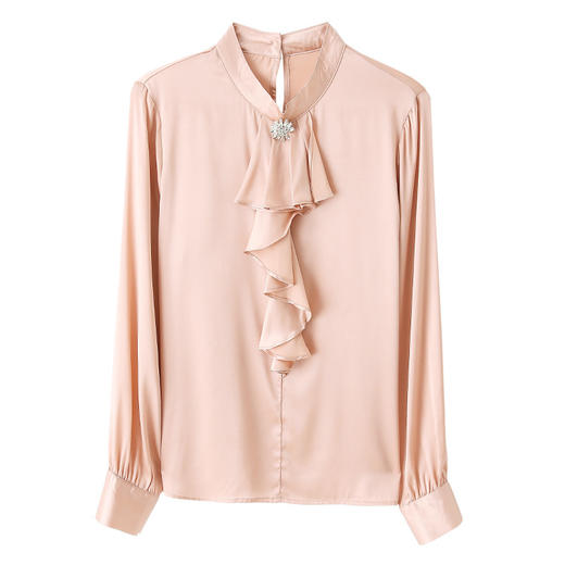 上海旗袍厂ASE-9001优雅V领百搭舒适真丝衬衫 商品图4