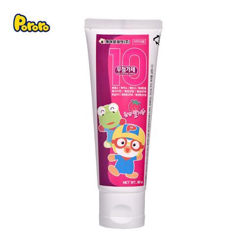 Pororo 啵乐乐 幼儿啫喱牙膏 10无草莓味80g*2支  0-2岁 韩国 商品图1
