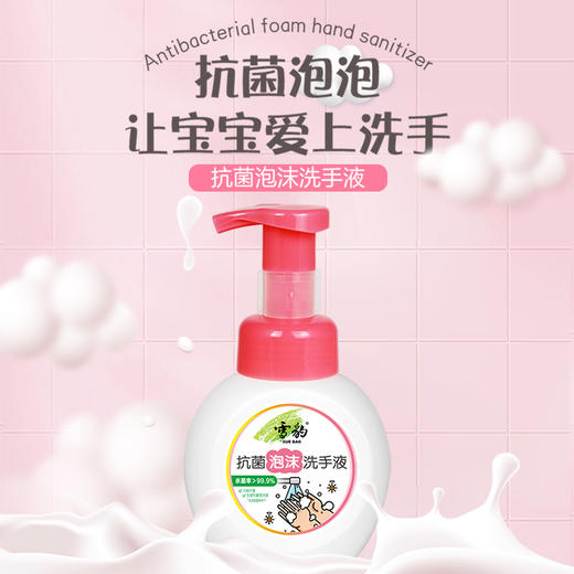 雪豹生态家清 泡沫洗手液250g 无磷水果清新 成人儿童宝宝婴儿按压式家用59009 商品图1