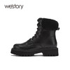 westory马丁靴女2021年新款春季英伦风冬加绒瘦瘦靴女S20DS80631 商品缩略图1