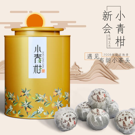 霏鸿茶叶 小青柑普洱茶 正宗新会生晒小青柑08年老茶头普洱熟茶茶叶500g 商品图0