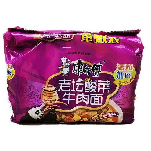 【批发】康师傅五连包老坛酸菜牛肉面1*5*6 商品图0