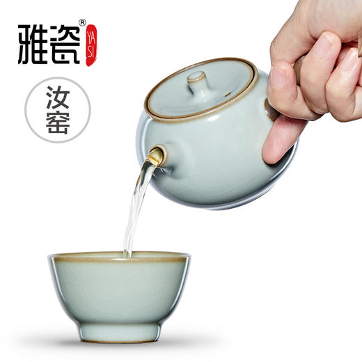 汝窑 小行者侧把壶  迷你侧把壶 商品图4