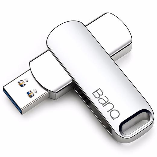 banq 64GB USB3.0 U盘 F61高速版 银色 全金属电脑车载两用优盘 360度旋转 防震抗压 质感十足 商品图2