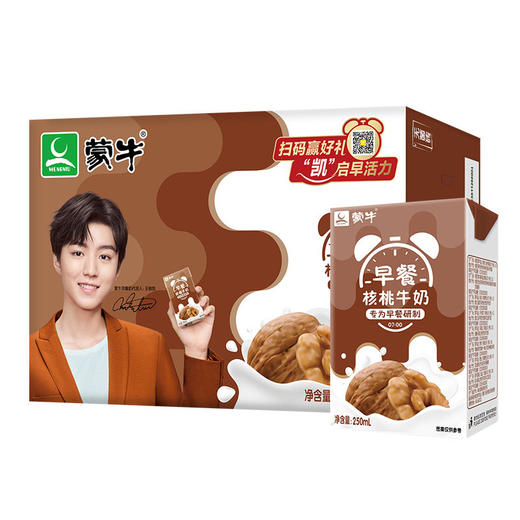 蒙牛早餐奶核桃味利乐包250ml×24盒 商品图4