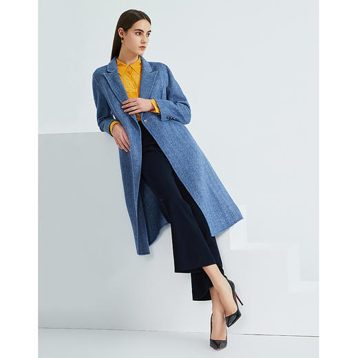 EITIE爱特爱冬季新款经典气质翻领收腰显瘦羊毛呢大衣外套女6414118 商品图1