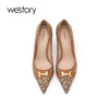 westory高跟鞋女2021年新款春季细跟尖头单鞋百搭婚鞋W21AE52431 商品缩略图3