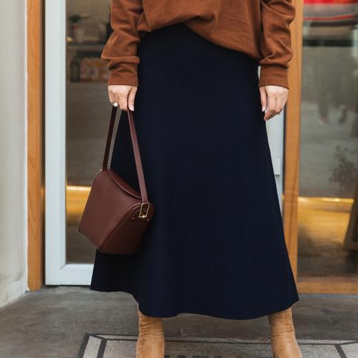 【à perles】一条经典的高腰中长裙针织A字版半裙【清仓，不退不换】 商品图1