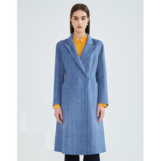 EITIE爱特爱冬季新款经典气质翻领收腰显瘦羊毛呢大衣外套女6414118 商品图5