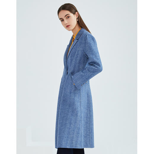 EITIE爱特爱冬季新款经典气质翻领收腰显瘦羊毛呢大衣外套女6414118 商品图3