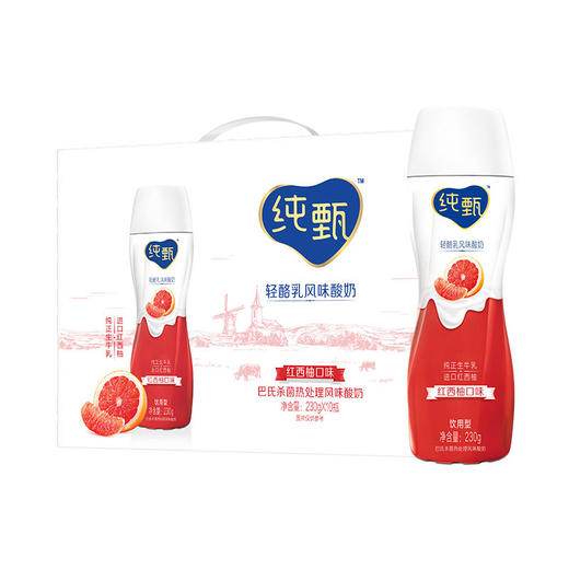 纯甄轻酪乳风味酸牛乳红西柚口味瓶装230g×10瓶（礼盒装） 商品图5