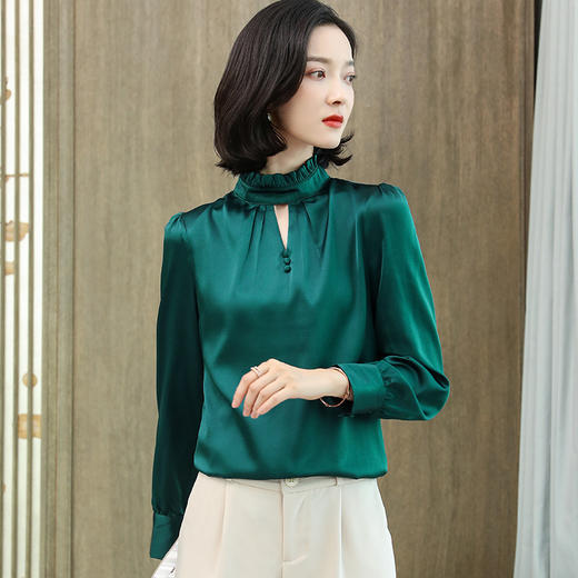 上海旗袍厂ASE-9006 镂空时尚气质真丝衬衫 商品图3