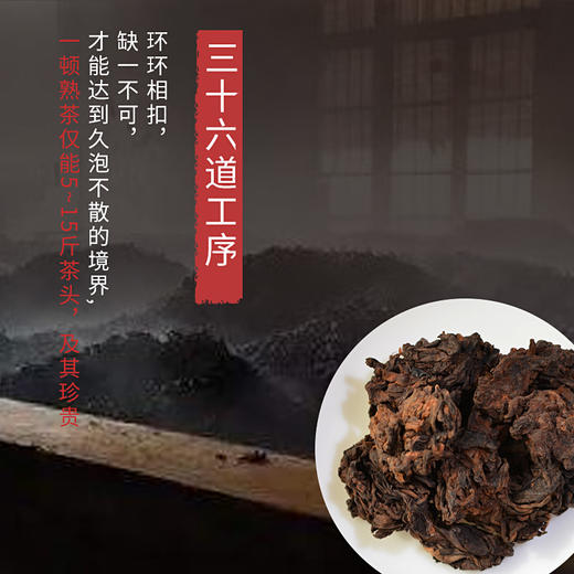 霏鸿茶叶 2008年勐海布朗山老茶头 干仓存放普洱茶熟茶散茶250g 商品图4