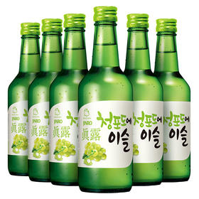 真露（JINRO）烧酒 韩国进口13°青葡萄味 360ml*6瓶 连包（新老包装随机发货）