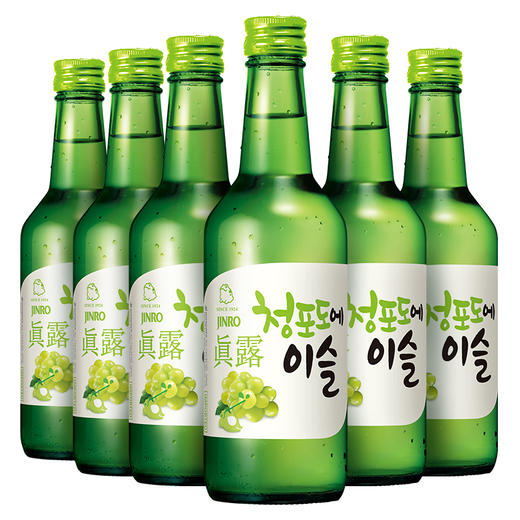 真露（JINRO）烧酒 韩国进口13°青葡萄味 360ml*6瓶 连包（新老包装随机发货） 商品图0