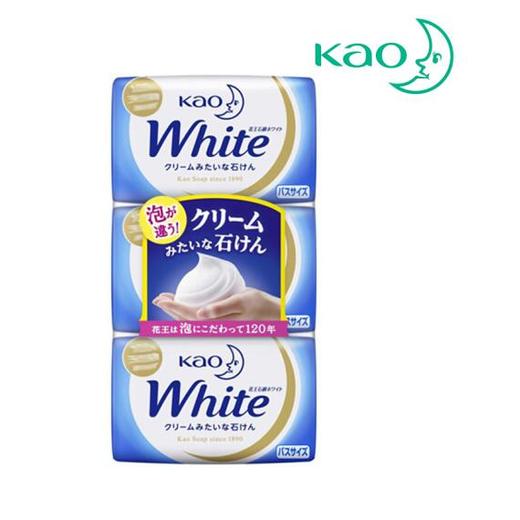 KAO花王 WHITE天然植物沐浴牛奶花香护肤香皂 130G*3 日本 商品图1