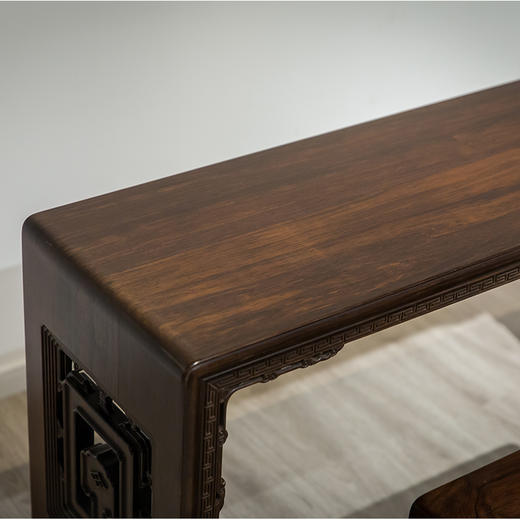 清代  红木板足琴桌琴凳成套 商品图2