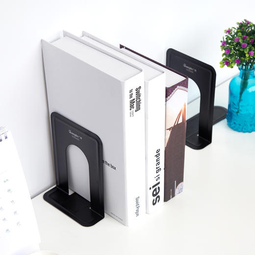 广博(GuangBo)6英寸（高15cm）金属铁书立书挡书靠2片/付 颜色随机WZ5935S 商品图4