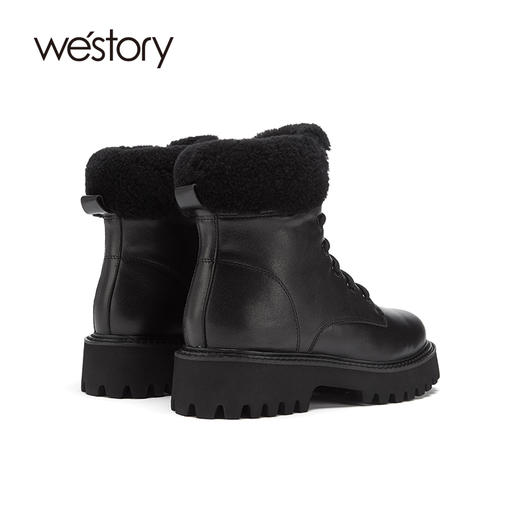 westory马丁靴女2021年新款春季英伦风冬加绒瘦瘦靴女S20DS80631 商品图2