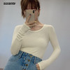 Susanny 美雅碧铜氨纤维坑条打底衫 方领/圆领 M/L码 商品缩略图3