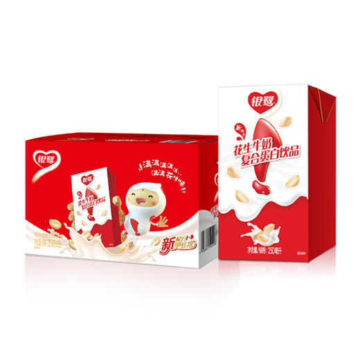 银鹭 花生牛奶口味 复合蛋白饮料 250ml*16盒 整箱 商品图0