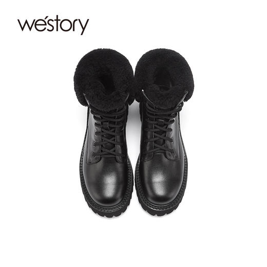 westory马丁靴女2021年新款春季英伦风冬加绒瘦瘦靴女S20DS80631 商品图3