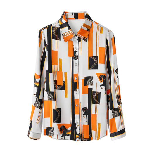 上海旗袍厂ASE-9081  印染气质百搭真丝衬衫 商品图4