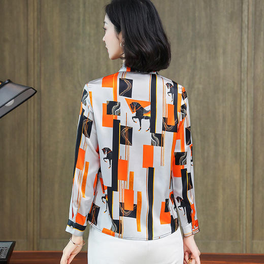 上海旗袍厂ASE-9081  印染气质百搭真丝衬衫 商品图3