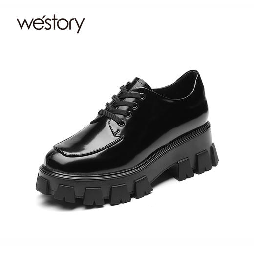 westory乐福鞋女2021春季新款英伦风增高一脚蹬小皮鞋S21AM52251 商品图1