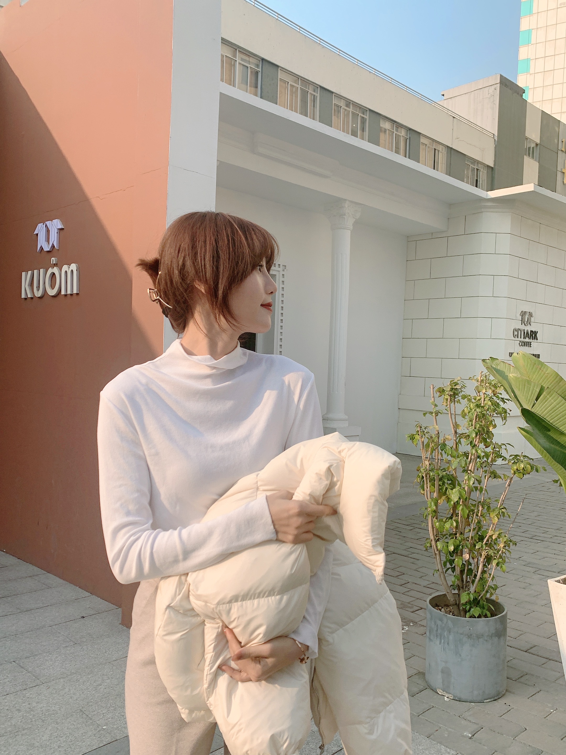 【百图lulu私服】【面膜T】三色面膜 绒感 半高领 打底衫